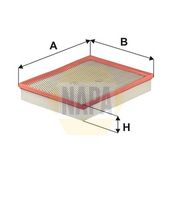 NAPA NFA1512 - Tipo de filtro: Cartucho filtrante<br>Longitud [mm]: 297<br>Ancho [mm]: 236,5<br>Altura [mm]: 50<br>