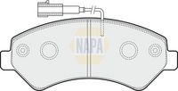 NAPA NBP1751 - Lado de montaje: Eje delantero<br>para artículo nr.: DSK3260<br>Código de carga útil: Carga útil ligera<br>Código de carga útil: 16Q<br>Espesor [mm]: 19<br>Ancho [mm]: 169<br>Número de indicadores de desgaste [por eje]: 2<br>Altura 1 [mm]: 61<br>Contacto avisador de desgaste: con contacto de aviso de desgaste incorporado<br>Sistema de frenos: Brembo<br>Longitud contacto de aviso [mm]: 160<br>