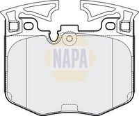 NAPA NBP1668 - Lado de montaje: Eje trasero<br>para artículo nr.: DSK3319<br>Nº art. de accesorio recomendado: KIT1573<br>Nº art. de accesorio recomendado: WIR5398<br>Espesor [mm]: 18<br>Ancho [mm]: 116<br>Altura 1 [mm]: 66<br>Altura 2 [mm]: 74<br>Contacto avisador de desgaste: preparado para indicador desgaste<br>Sistema de frenos: TRW<br>Artículo complementario / información complementaria 2: con pernos<br>