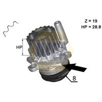 MDR AISWEVW31 - Peso [kg]: 0,70<br>Accionamiento rodillo tensor: mecánico<br>Artículo complementario / información complementaria 2: con junta tórica apara bomba agua<br>