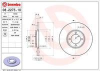 BREMBO 08227510 - Lado de montaje: Eje delantero<br>Diámetro exterior [mm]: 247,6<br>Espesor de disco de frenos [mm]: 12,7<br>Espesor mínimo [mm]: 11,4<br>Tipo de disco de frenos: macizo<br>Número de orificios: 4<br>corona de agujeros - Ø [mm]: 92,5<br>Altura [mm]: 26,9<br>Diámetro de centrado [mm]: 68,3<br>Diámetro interior [mm]: 118,1<br>Diámetro de orificio [mm]: 10,5<br>