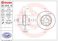 BREMBO 08447510 - Lado de montaje: Eje delantero<br>Tipo de disco de frenos: macizo<br>Espesor de disco de frenos [mm]: 10<br>Número de orificios: 4<br>Artículo complementario / información complementaria 2: con tornillos<br>Altura [mm]: 41<br>Diámetro de centrado [mm]: 60<br>Diámetro exterior [mm]: 236<br>Espesor mínimo [mm]: 7<br>Par apriete [Nm]: 110<br>