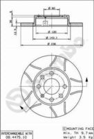 BREMBO 08447575 - Lado de montaje: Eje delantero<br>Tipo de disco de frenos: macizo<br>Espesor de disco de frenos [mm]: 12,5<br>Número de orificios: 4<br>Artículo complementario / información complementaria 2: con tornillos<br>Altura [mm]: 41<br>Diámetro de centrado [mm]: 60<br>Diámetro exterior [mm]: 236<br>Espesor mínimo [mm]: 9,7<br>Par apriete [Nm]: 110<br>