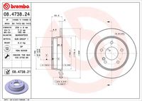 BREMBO 08.4738.24 - Disco de freno