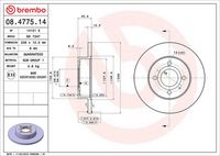 BREMBO 08.4775.14 - Disco de freno