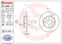 BREMBO 08508511 - Disco de freno - PRIME LINE - UV Coated