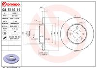 BREMBO 08.5149.14 - Disco de freno