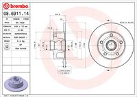 BREMBO 08691114 - Disco de freno - PRIME LINE