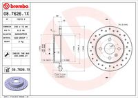 BREMBO 0876261X - Disco de freno - XTRA LINE - Xtra