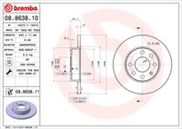 BREMBO 08.8638.10 - Disco de freno