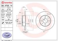 BREMBO 08.4753.14 - Disco de freno
