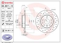 BREMBO 0895111X - Disco de freno - XTRA LINE - Xtra