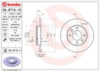 BREMBO 08971910 - Lado de montaje: Eje trasero<br>País producción vehículo: Francia<br>Tipo de disco de frenos: macizo<br>Tipo de disco de frenos: ranurado<br>Espesor de disco de frenos [mm]: 9<br>Número de orificios: 4<br>Artículo complementario / información complementaria 2: con juego cojinetes rueda<br>Altura [mm]: 69,3<br>Diámetro de centrado [mm]: 65<br>Diámetro exterior [mm]: 249<br>Espesor mínimo [mm]: 7<br>