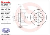 BREMBO 08973910 - año construcción hasta: 03/2009<br>Lado de montaje: Eje trasero<br>Diámetro exterior [mm]: 240<br>Espesor de disco de frenos [mm]: 10<br>Espesor mínimo [mm]: 8<br>Altura [mm]: 40,6<br>corona de agujeros - Ø [mm]: 100<br>Tipo de disco de frenos: macizo<br>Diámetro de centrado [mm]: 57<br>Número de orificios: 4<br>Superficie: aceitado<br>Artículo complementario / información complementaria 2: con tornillos<br>cumple norma ECE: ECE-R90<br>Diámetro de taladro hasta [mm]: 14,2<br>