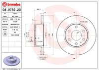 BREMBO 08975920 - Lado de montaje: Eje trasero<br>Tipo de disco de frenos: macizo<br>Espesor de disco de frenos [mm]: 22<br>Número de orificios: 8<br>Altura [mm]: 85<br>Diámetro de centrado [mm]: 84<br>Diámetro exterior [mm]: 289<br>Espesor mínimo [mm]: 19<br>