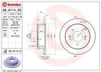 BREMBO 08A11420 - Disco de freno - PRIME LINE