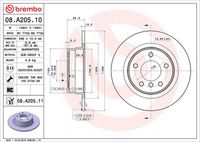 BREMBO 08A20510 - Disco de freno - PRIME LINE