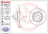 BREMBO 08A26821 - Lado de montaje: Eje delantero<br>Diámetro exterior [mm]: 259<br>Espesor de disco de frenos [mm]: 12<br>Espesor mínimo [mm]: 10,6<br>Altura [mm]: 41<br>corona de agujeros - Ø [mm]: 100<br>Tipo de disco de frenos: macizo<br>Diámetro de centrado [mm]: 61<br>Número de orificios: 4<br>Superficie: aceitado<br>cumple norma ECE: ECE-R90<br>Diámetro de taladro hasta [mm]: 13,5<br>