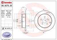 BREMBO 08A27320 - Disco de freno - PRIME LINE