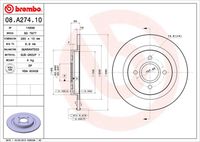 BREMBO 08A27410 - Disco de freno - PRIME LINE