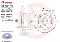 BREMBO 08A27410 - Disco de freno - PRIME LINE