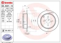 BREMBO 08A33110 - Disco de freno - PRIME LINE