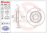 BREMBO 08A33210 - Disco de freno - PRIME LINE