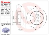 BREMBO 08A33310 - Disco de freno - PRIME LINE