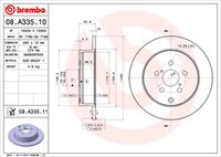 BREMBO 08A33510 - Disco de freno - PRIME LINE