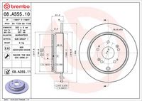 BREMBO 08.A355.10 - Disco de freno