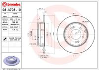 BREMBO 08A70810 - Disco de freno - PRIME LINE