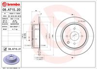 BREMBO 08A71520 - Disco de freno - PRIME LINE