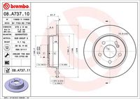 BREMBO 08A73710 - Disco de freno - PRIME LINE