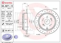 BREMBO 08A87111 - Disco de freno - PRIME LINE - UV Coated