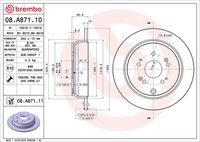 BREMBO 08A87110 - Disco de freno - PRIME LINE