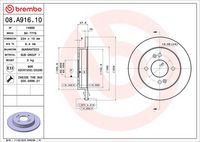 BREMBO 08A91610 - Disco de freno - PRIME LINE