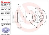 BREMBO 08B35710 - Disco de freno - PRIME LINE