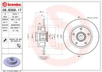 BREMBO 08B36917 - Disco de freno - PRIME LINE - With Bearing Kit