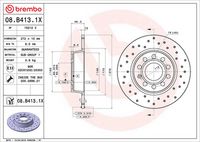 BREMBO 08B4131X - Disco de freno - XTRA LINE - Xtra