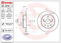 BREMBO 08C04611 - Lado de montaje: Eje trasero<br>Diámetro exterior [mm]: 259<br>Espesor de disco de frenos [mm]: 9<br>Espesor mínimo [mm]: 8<br>Altura [mm]: 43,2<br>corona de agujeros - Ø [mm]: 114,3<br>Tipo de disco de frenos: macizo<br>Diámetro de centrado [mm]: 62<br>Número de orificios: 5<br>Superficie: revestido<br>Procesamiento: altamente carbonizado<br>cumple norma ECE: ECE-R90<br>Diámetro de taladro hasta [mm]: 14,2<br>