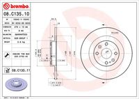 BREMBO 08C13510 - Disco de freno - PRIME LINE