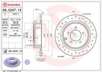 BREMBO 08C24711 - Lado de montaje: Eje trasero<br>Tipo de disco de frenos: macizo<br>Espesor de disco de frenos [mm]: 10<br>Número de orificios: 5<br>Altura [mm]: 60<br>Diámetro de centrado [mm]: 80<br>Diámetro exterior [mm]: 302<br>Espesor mínimo [mm]: 8,4<br>