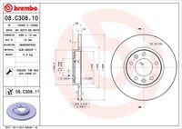 BREMBO 08C30810 - Lado de montaje: Eje delantero<br>Diámetro exterior [mm]: 330<br>Espesor de disco de frenos [mm]: 30<br>Espesor mínimo [mm]: 28<br>Altura [mm]: 48<br>corona de agujeros - Ø [mm]: 108<br>Tipo de disco de frenos: ventilado<br>Diámetro de centrado [mm]: 71,1<br>Número de orificios: 5<br>Superficie: revestido<br>Procesamiento: altamente carbonizado<br>cumple norma ECE: ECE-R90<br>Diámetro de taladro hasta [mm]: 13,2<br>