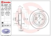 BREMBO 08C30711 - Disco de freno - PRIME LINE - UV Coated