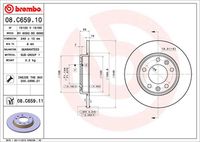 BREMBO 08C65911 - Disco de freno - PRIME LINE - UV Coated