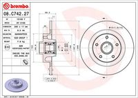 BREMBO 08C74227 - Disco de freno - PRIME LINE - With Bearing Kit