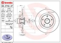 BREMBO 08C74237 - Disco de freno - PRIME LINE - With Bearing Kit