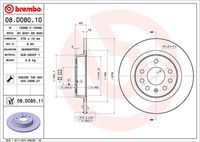 BREMBO 08D08011 - Disco de freno - PRIME LINE - UV Coated