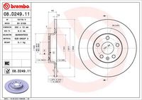 BREMBO 08D24911 - Disco de freno - PRIME LINE - UV Coated