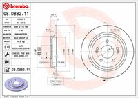 BREMBO 08D88211 - Lado de montaje: Eje trasero<br>Tipo de disco de frenos: macizo<br>Tipo de disco de frenos: perforado<br>Espesor de disco de frenos [mm]: 10<br>Número de orificios: 5<br>Artículo complementario / información complementaria 2: con tornillos<br>Altura [mm]: 45<br>Diámetro de centrado [mm]: 76<br>Diámetro exterior [mm]: 262<br>Superficie: revestido<br>Espesor mínimo [mm]: 8,6<br>